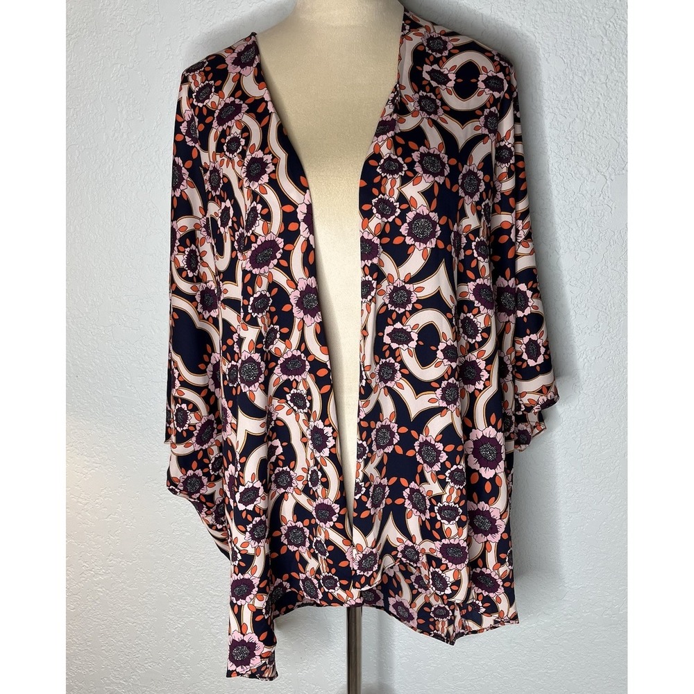 Everly Women's Camille Cardigan‎ Size S Multicolor Flowy Geometric Lightweight